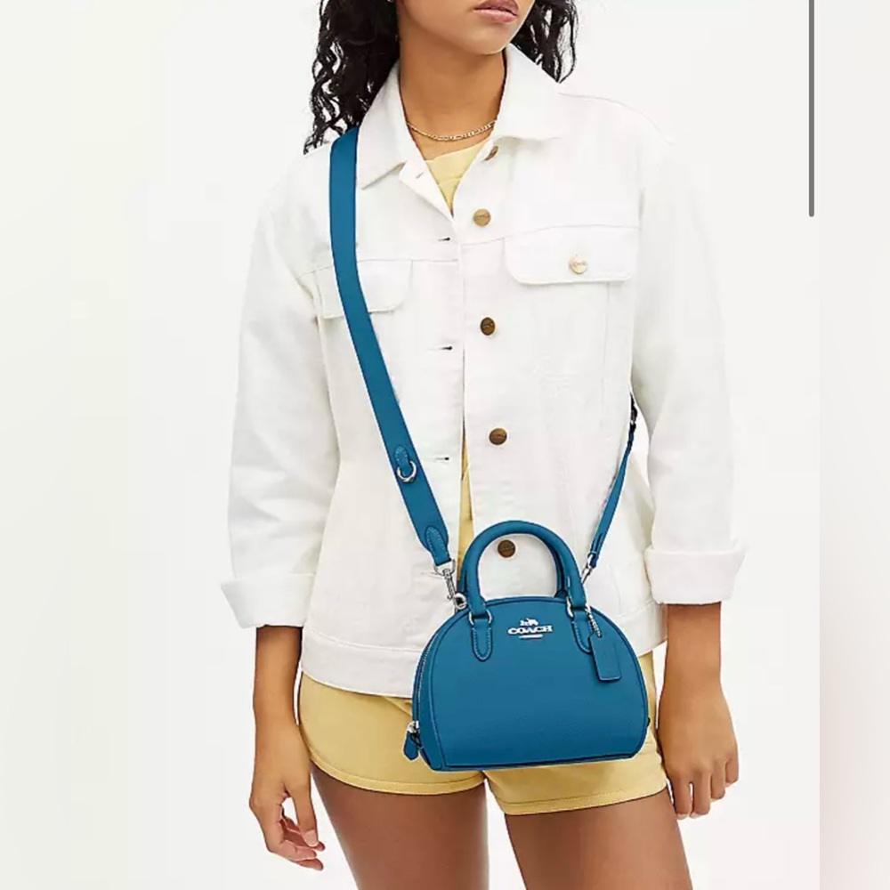 NWT!!  Coach Sydney Satchel - Electric Blue/Silver